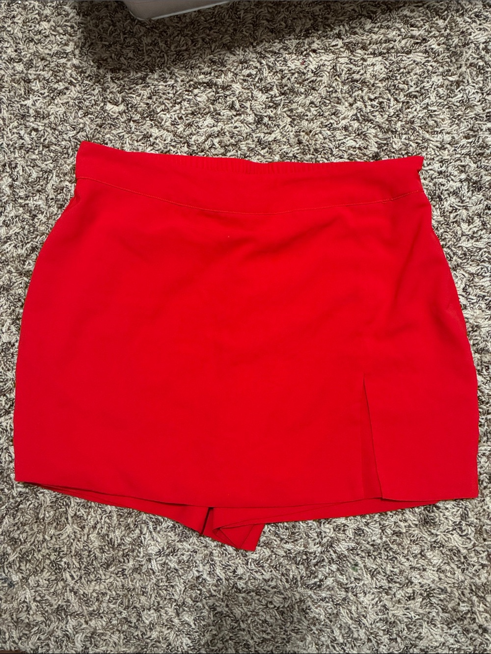 Skies Are Blue Bright Red Tennis Skort with Side Slit - Picture 6 of 11